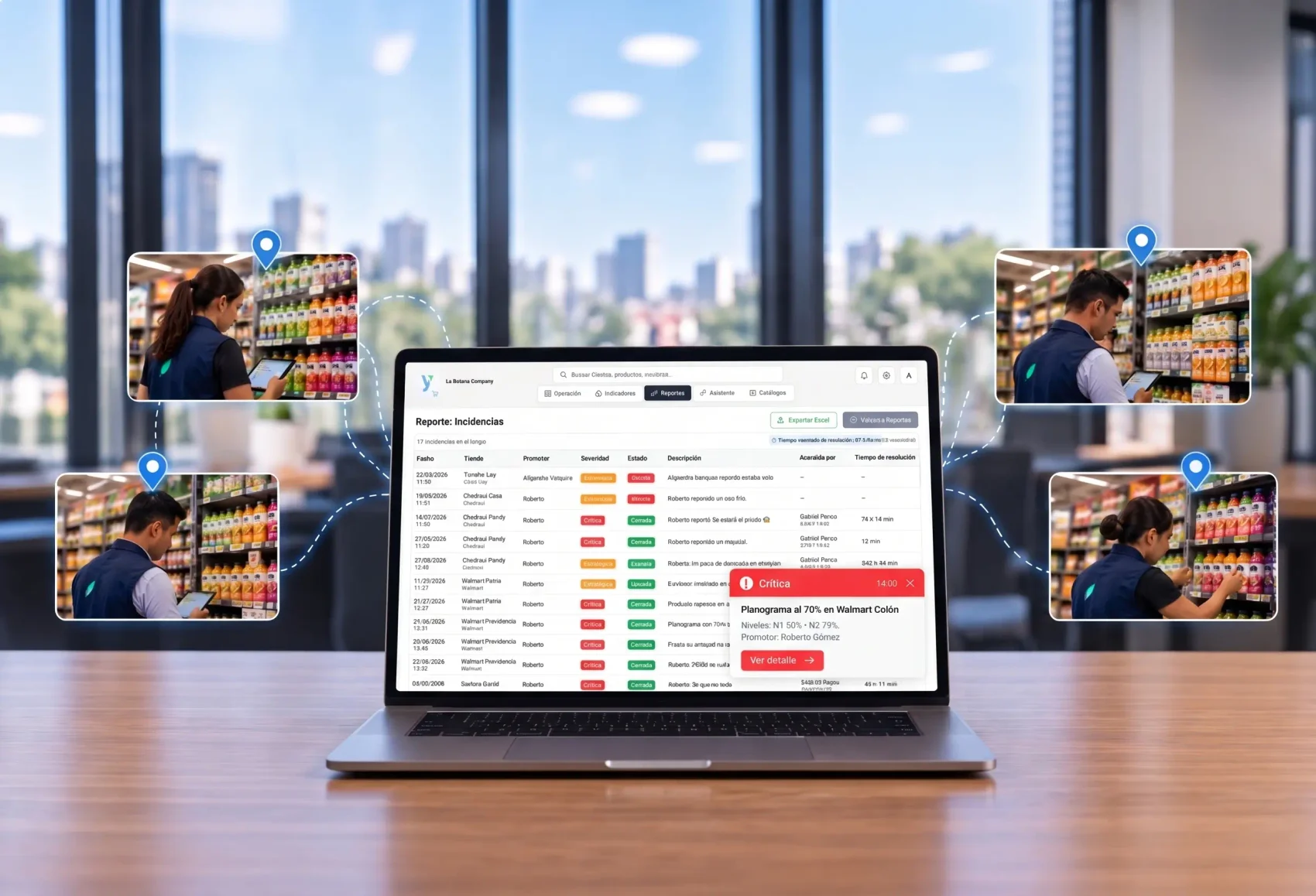 Monitoreo de la ejecución de promotores y tiendas