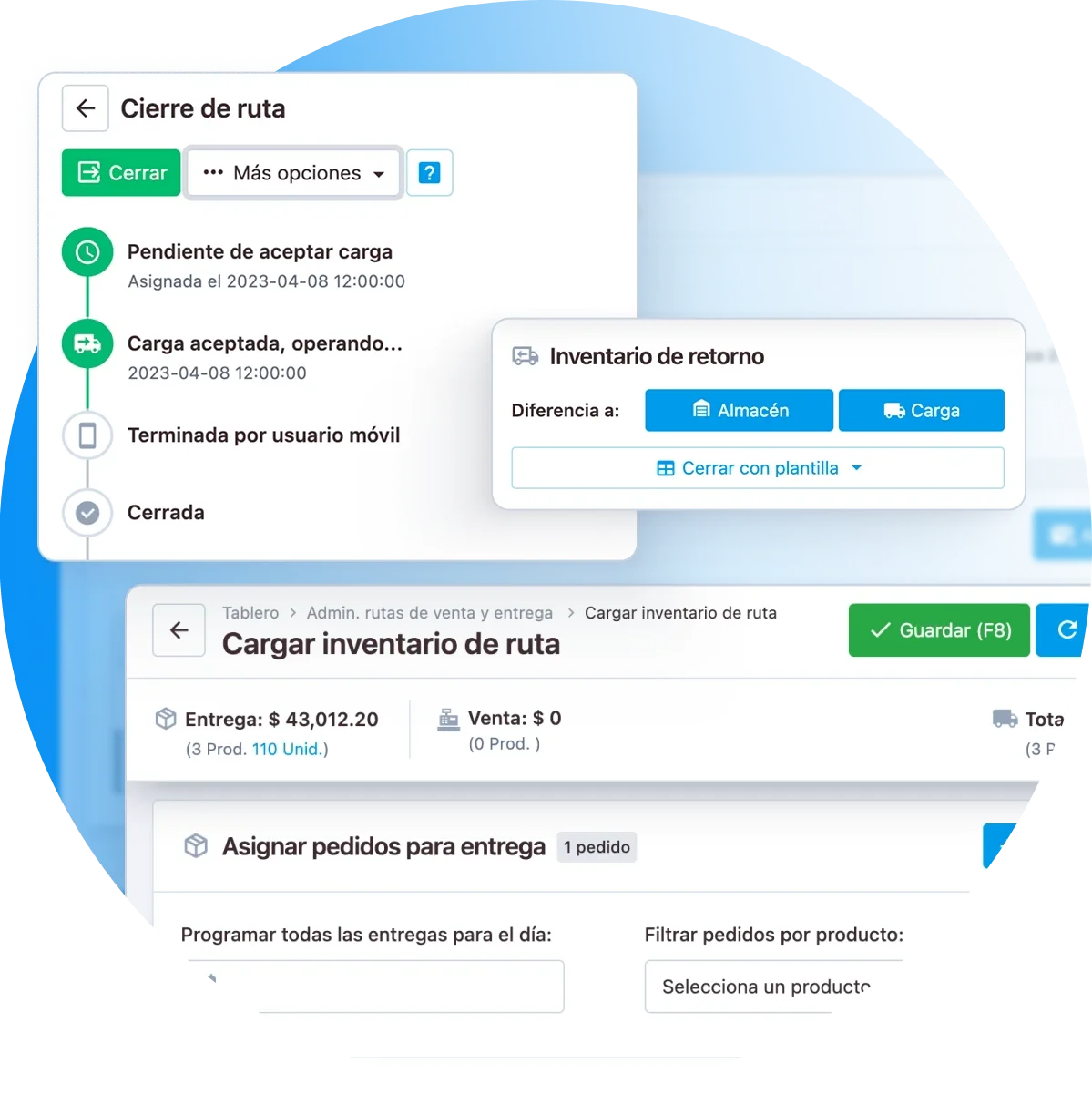 Gestión de cargas y cierres de ruta