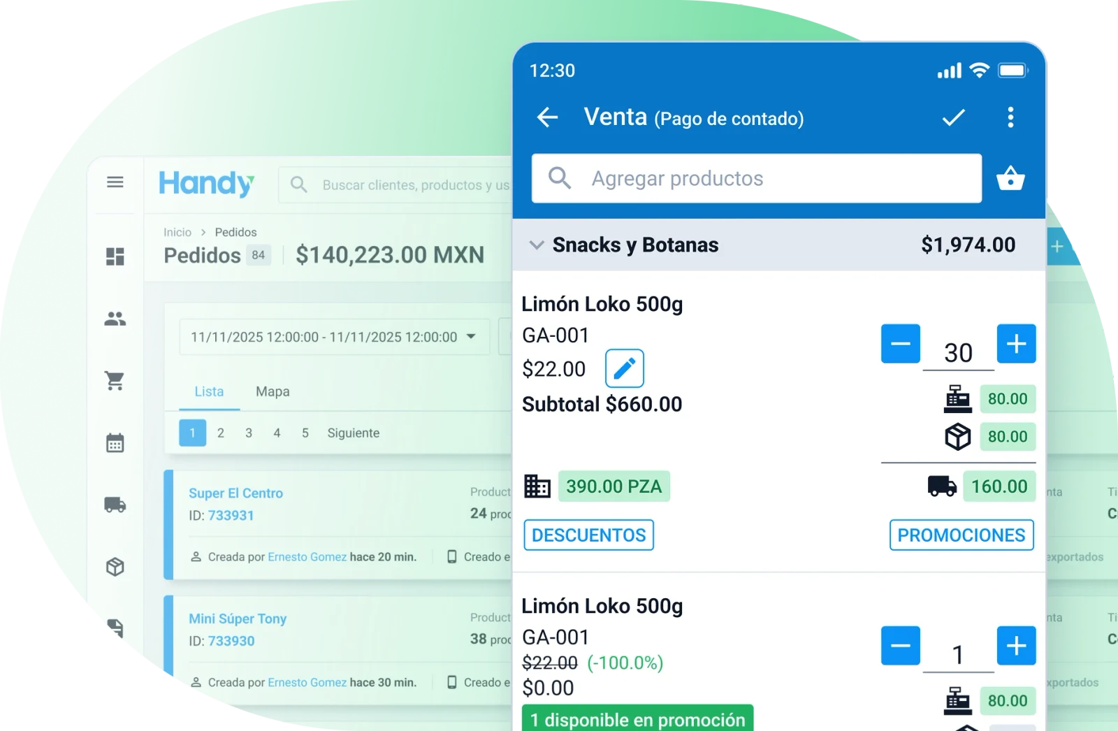 Captura de pedidos con Handy