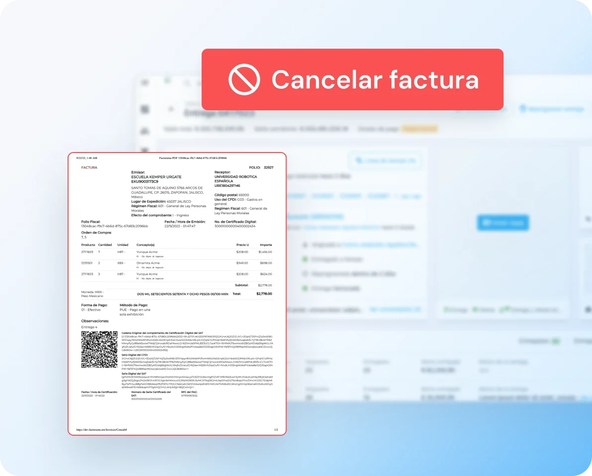 Cancelación de facturas