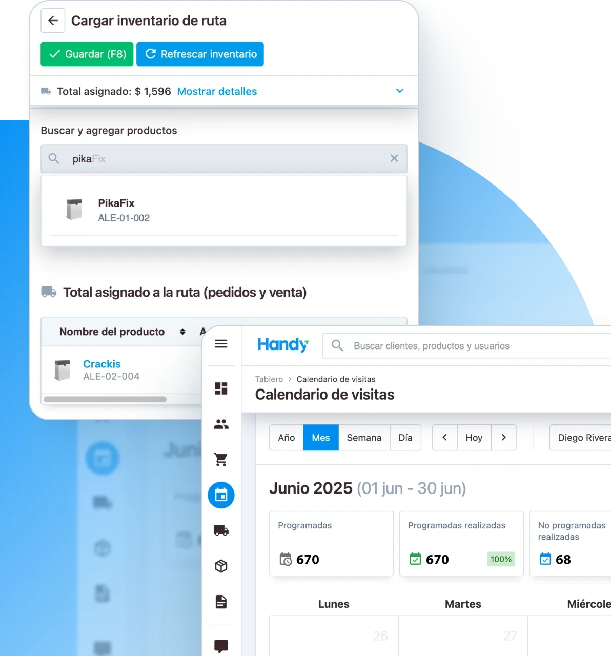 Planificación de visitas y carga de rutas