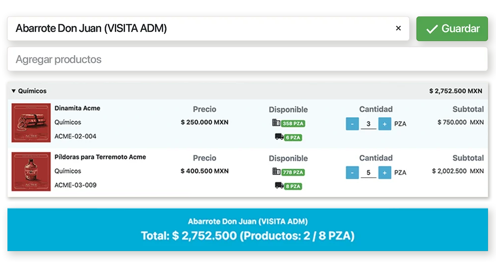 Pedidos web.