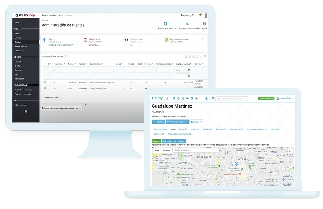 Sistema Prestashop y Handy.