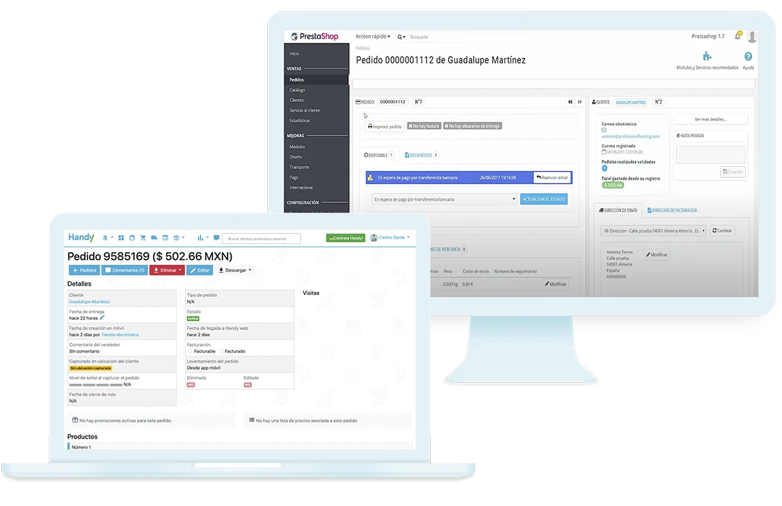 Sistema Prestashop y Handy.