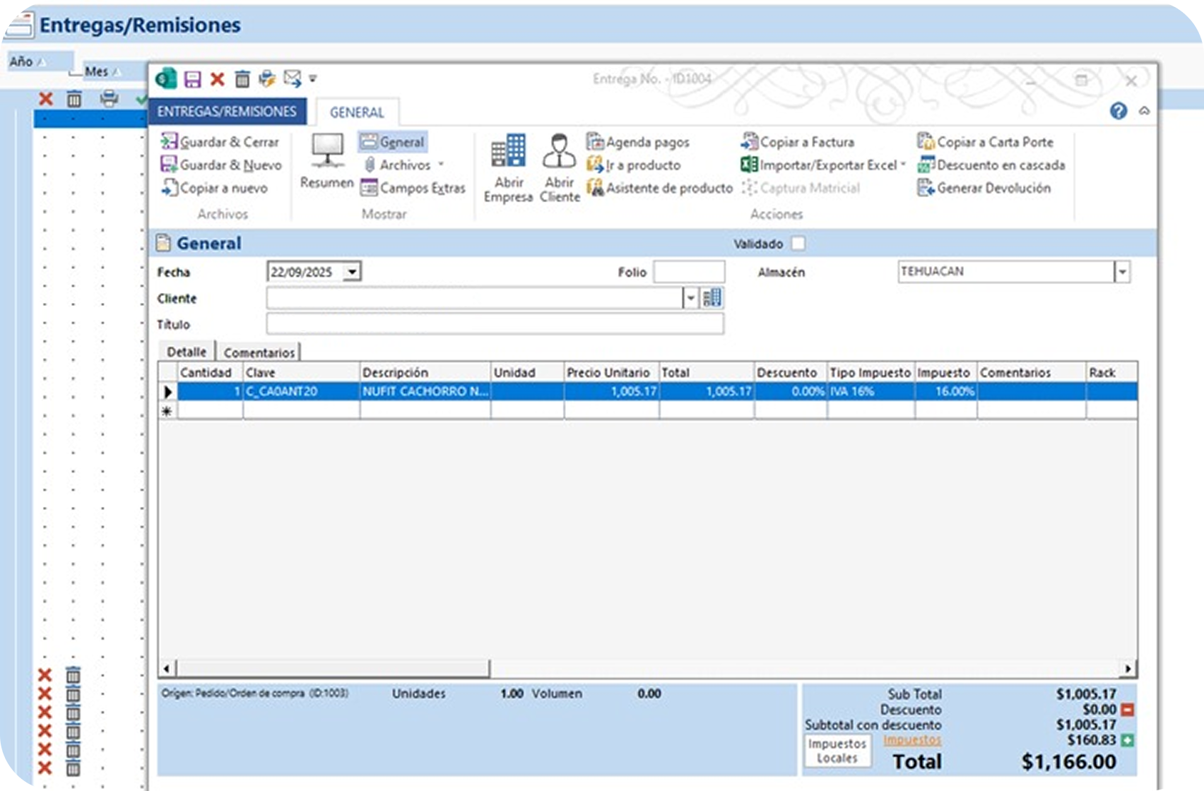 Pedidos en Handy y miFacturador.