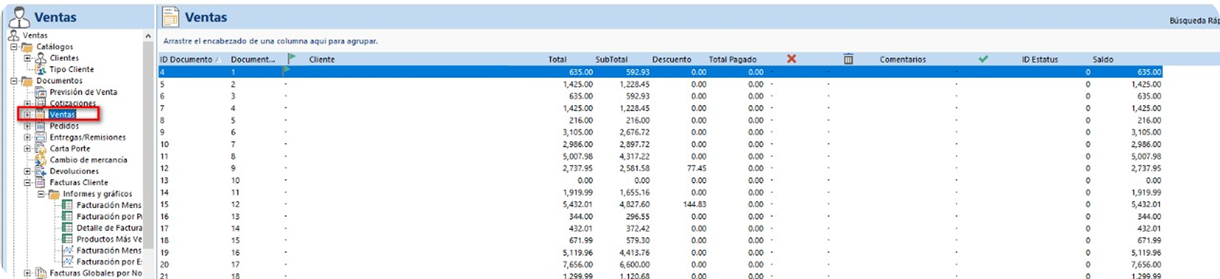 Clientes en Handy y miFacturador.